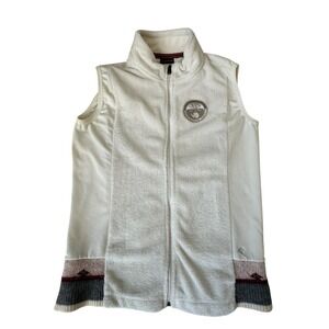 Napapijri Vest‎ Women's Large Fleece Full Zip Embroidered Antarctica Patch